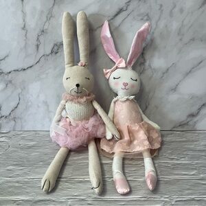 Ballerina & Girl Bunny Rabbit Shelf Sitters